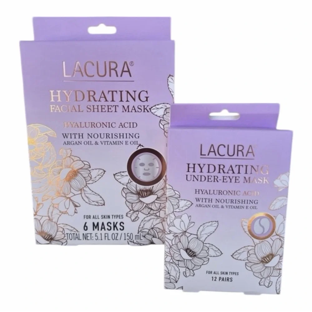 LaCura Hydrating Facial Sheet Mask & Under-Eye Mask SET